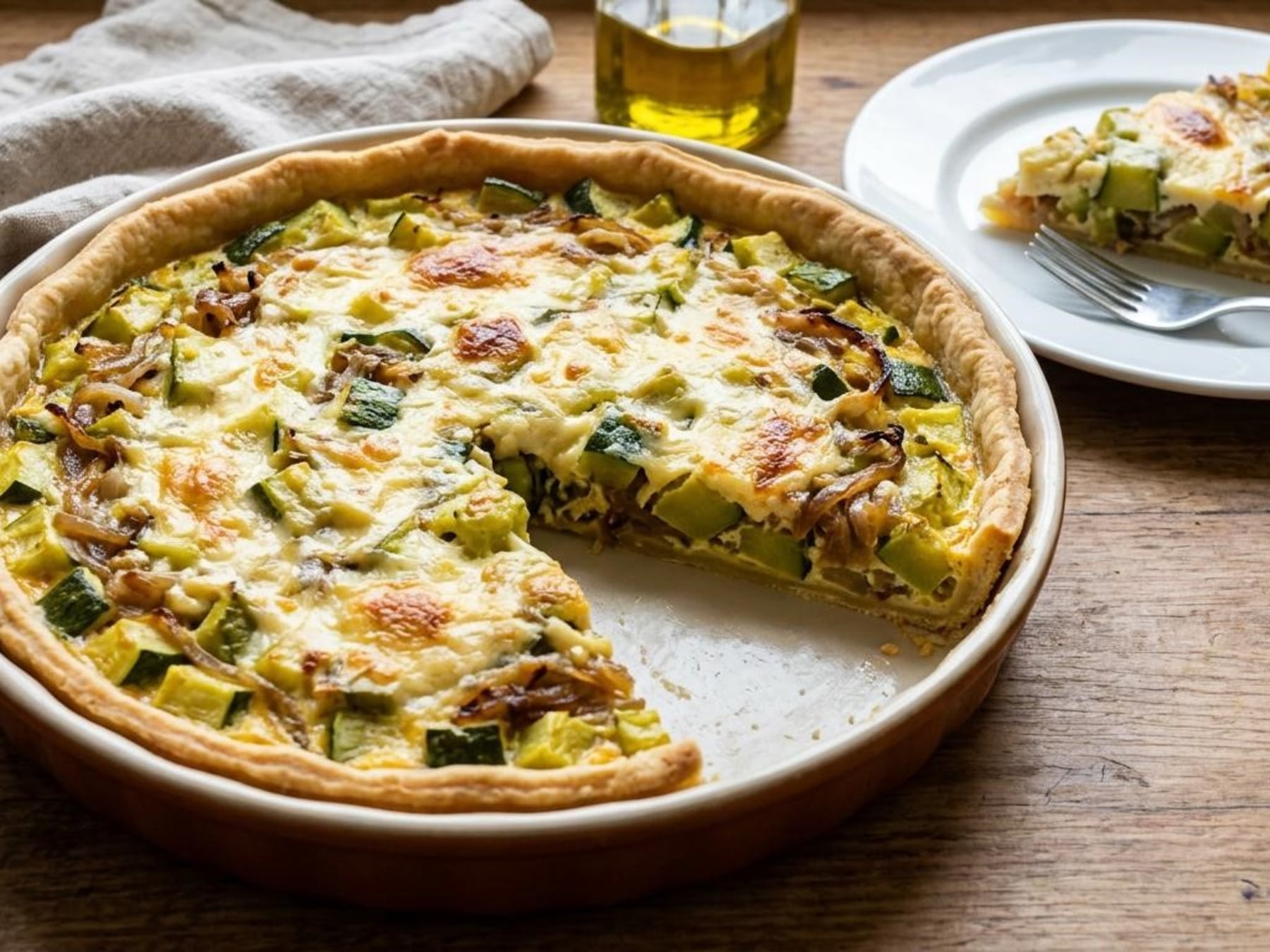 Tarta de zapallitos sin base húmeda: la clave está en secar la verdura y darle tiempo al horno