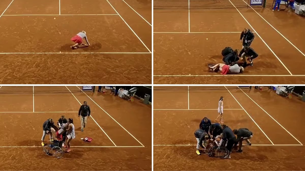 Una tenista colapsó en pleno partido y salió de la cancha en silla de ruedas: el noble gesto de la argentina Riera